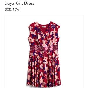 Wisp (Stitch Fix) red/pink/navy blue dress, size 16W